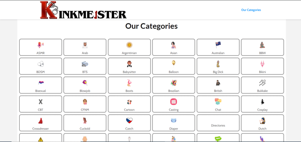 kinkmeister categories