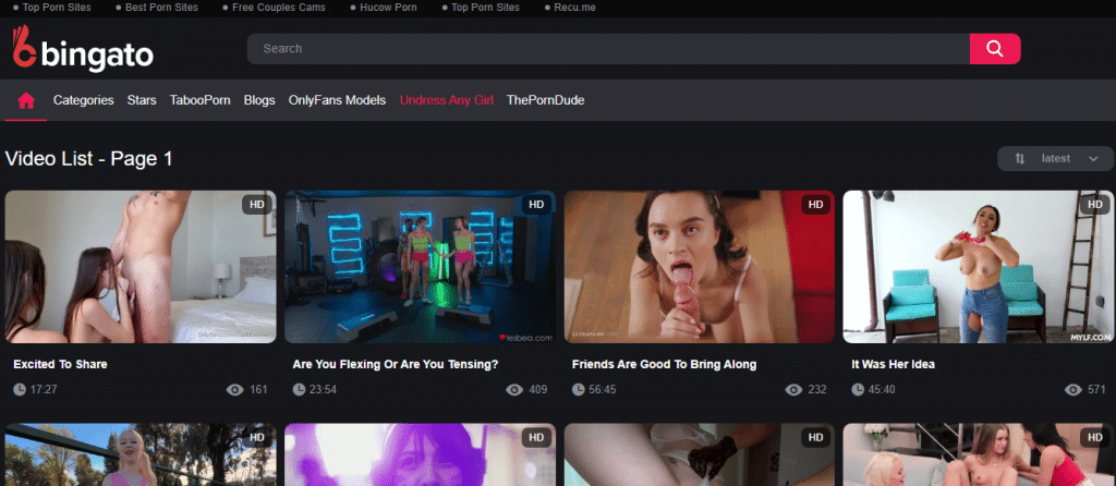 Bingato Review Top 12 Free Porn Tube Sites Like Bingato com 