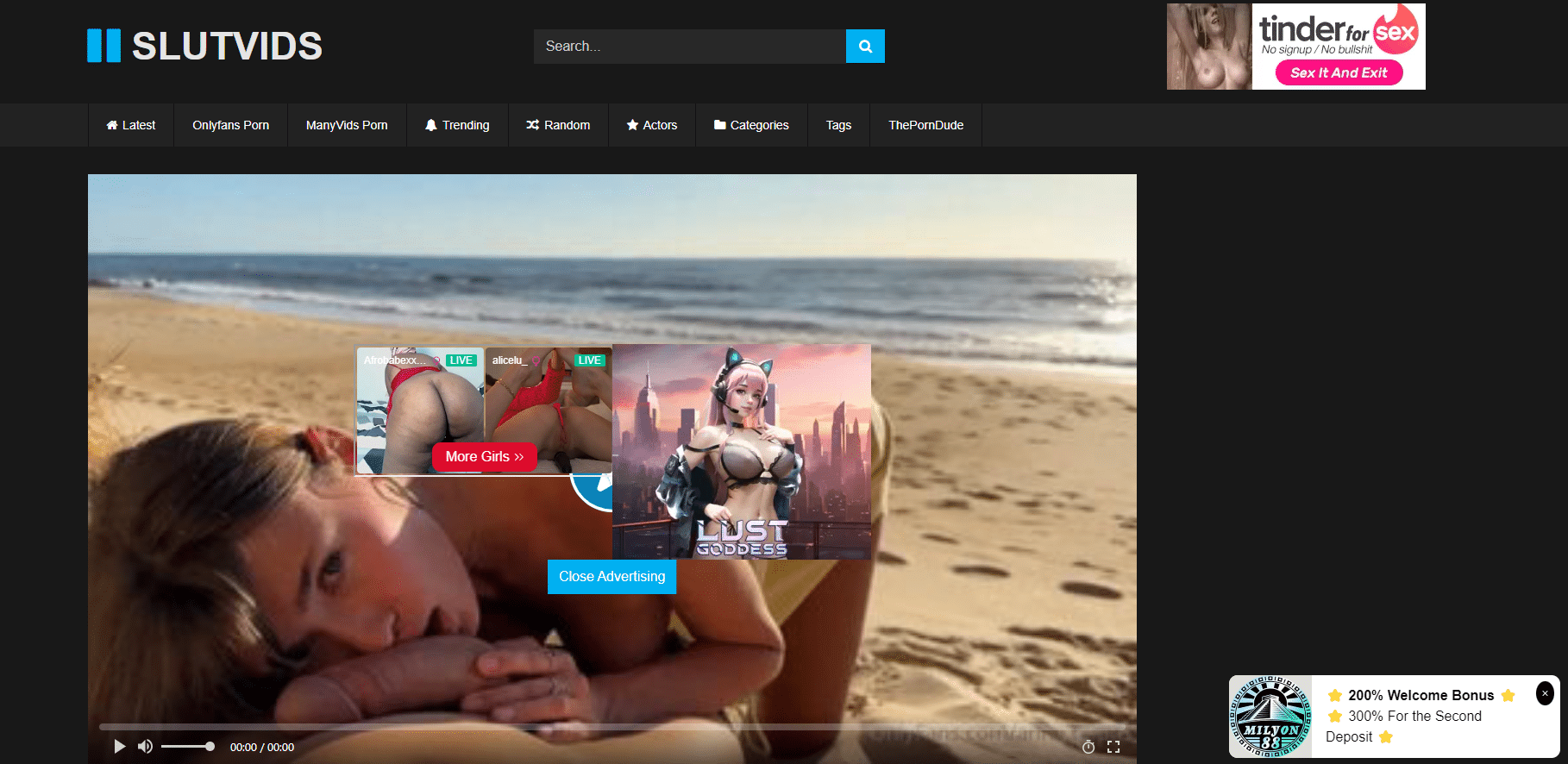 Slutvids ads