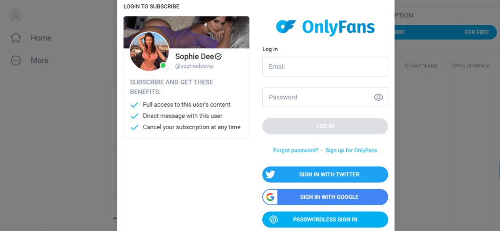 onlyfans sophiedee login