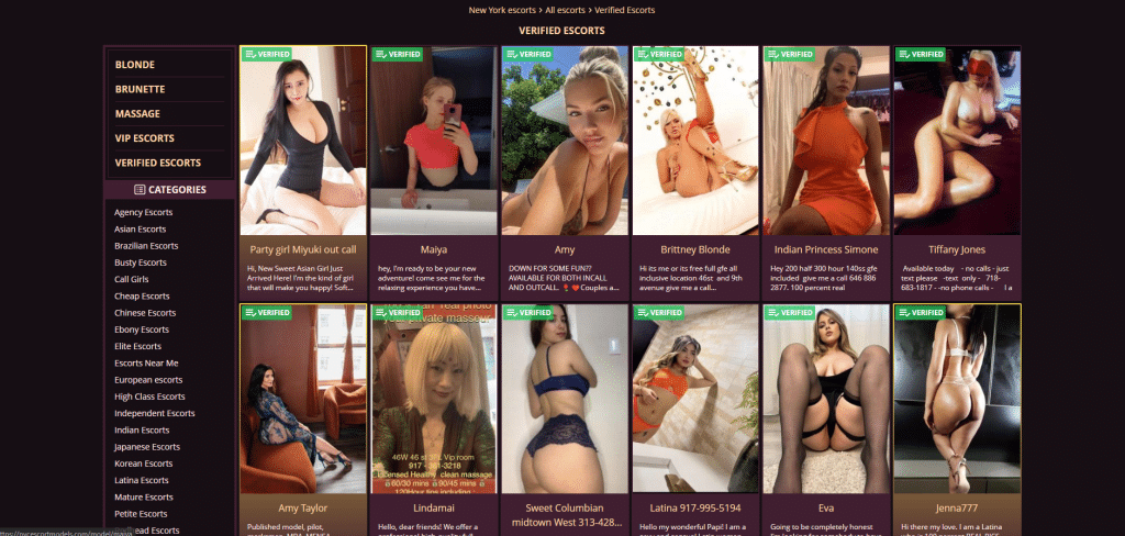 NYC escort models verified