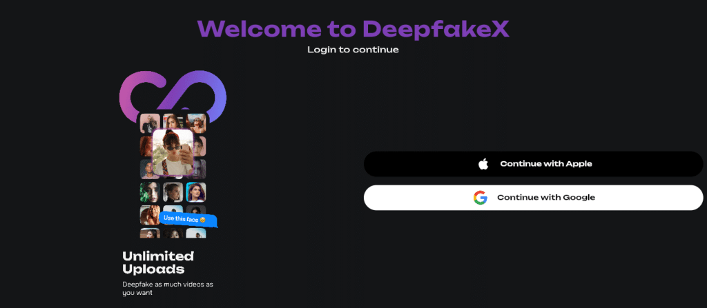 DeepfakeX enter