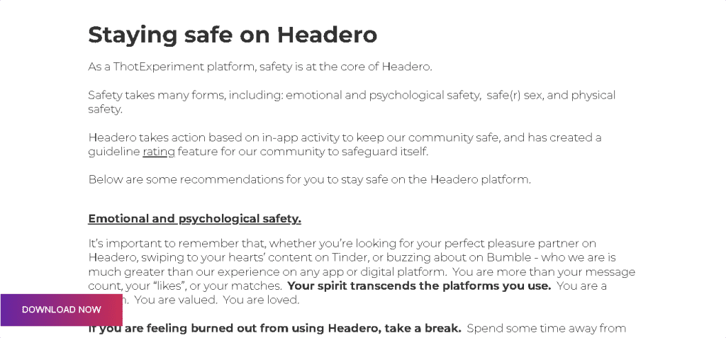 Headero safety