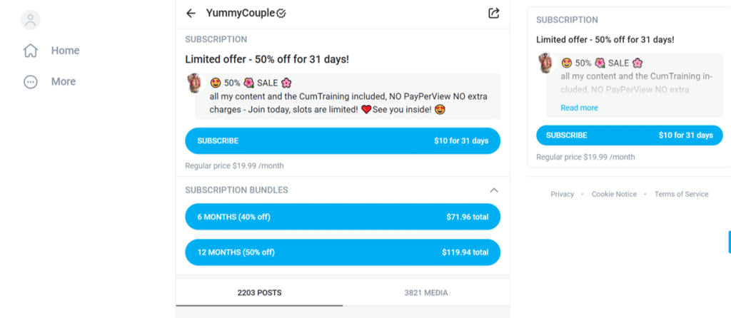 onlyfans yummy couple subscription