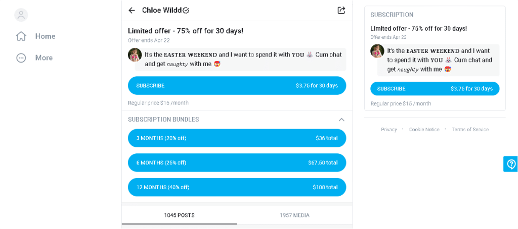 Chloe Wildd subscription