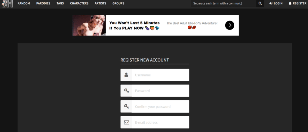 asmhentai register